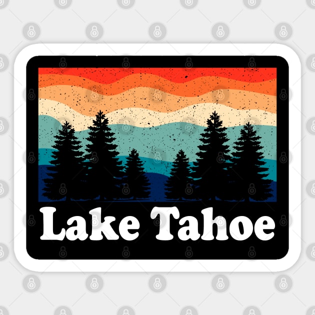 Vintage Lake Tahoe Forest Camping Sticker by ChadPill